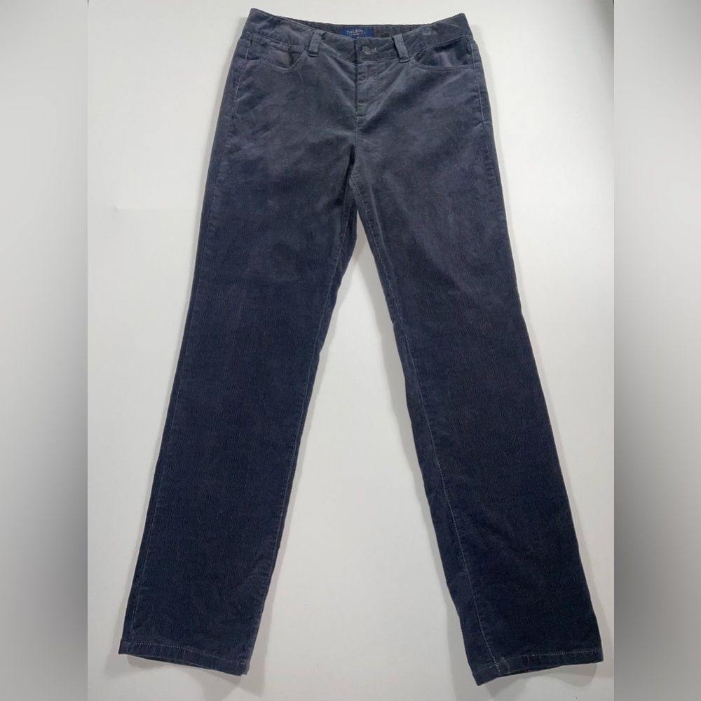 Talbots Heritage 6P Gray Corduroy Pants Straight Leg Preppy Academia Petite